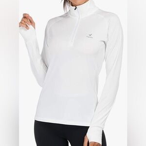 NW flaw white yoga stretchy athletic running exercise  jacket popover Large